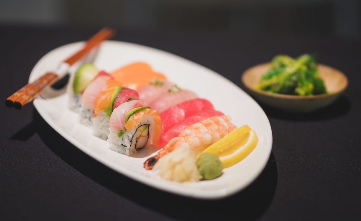 sushi on a plate
